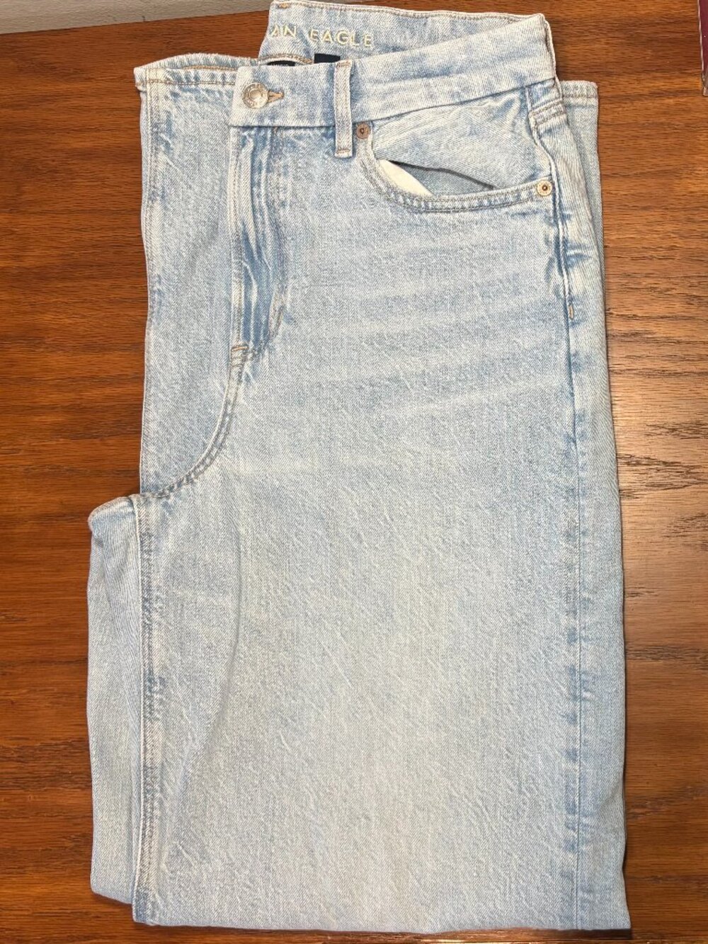 AE High-Waisted Wide Leg Strigid Jeans
